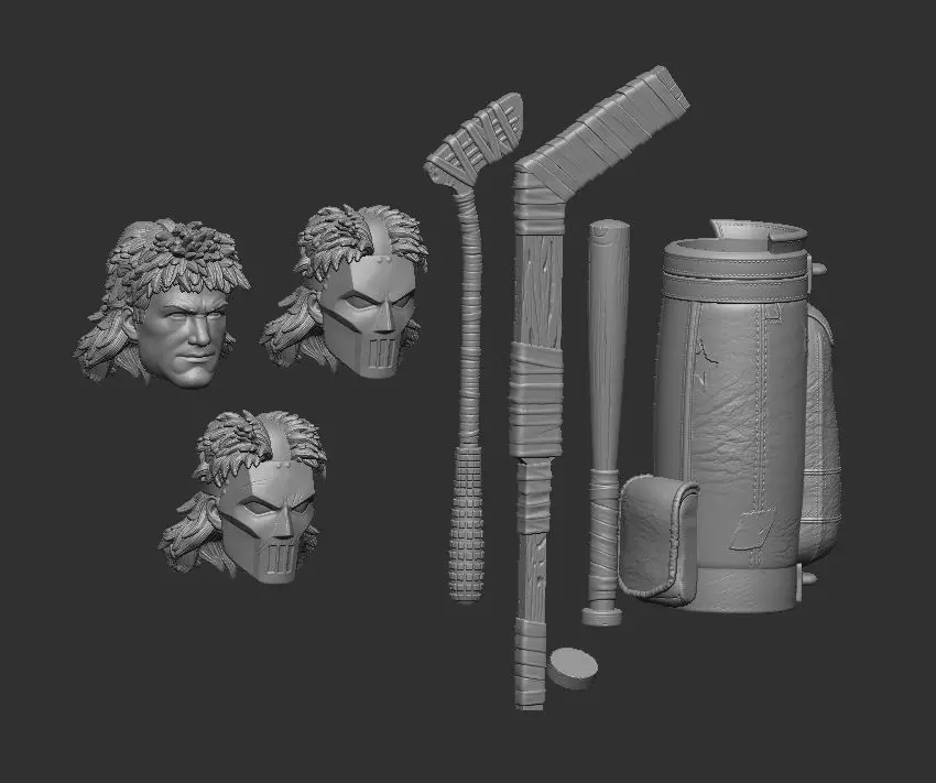 Casey Jones Headsculpt for Action Figures 3D print model_1