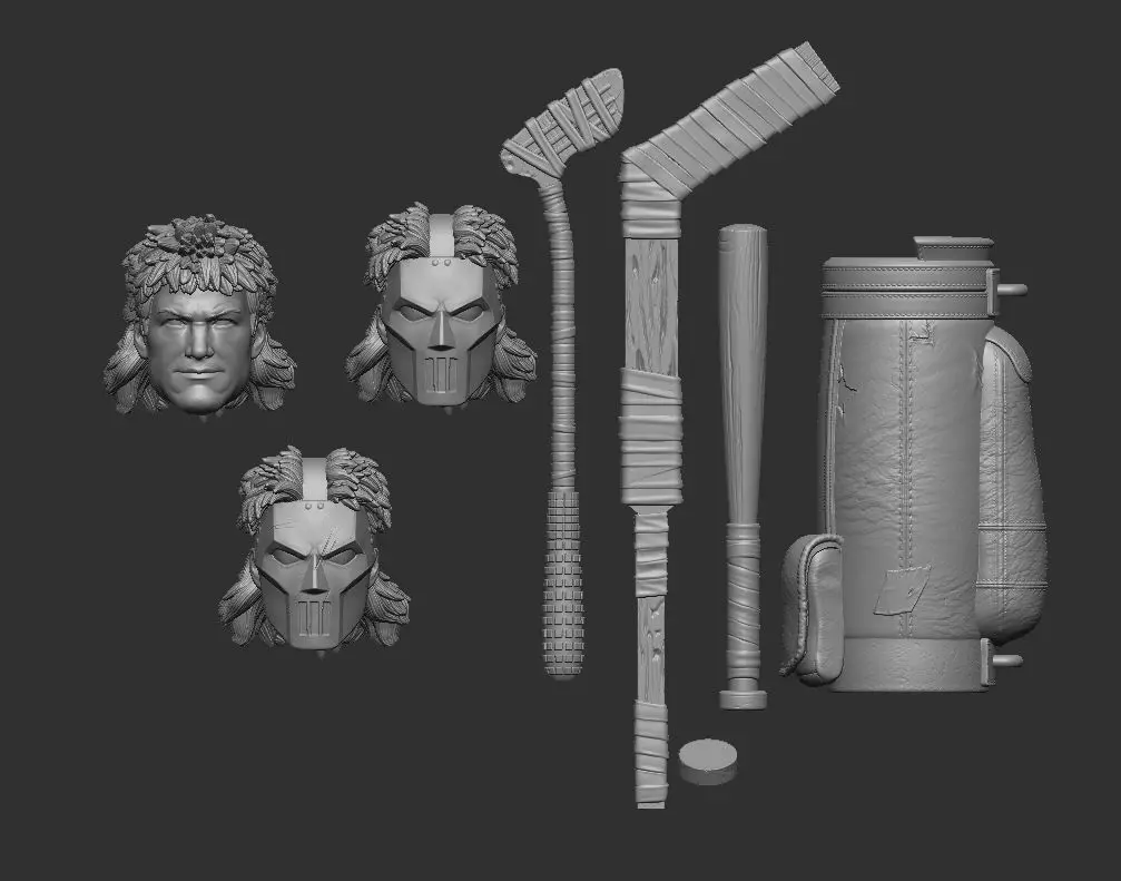 Casey Jones Headsculpt for Action Figures 3D print model_0