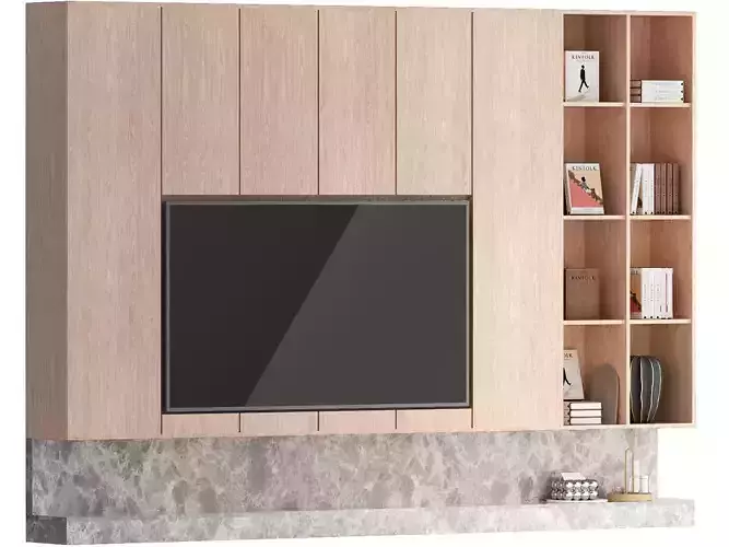 wooden tv wall with modern and minimalist style