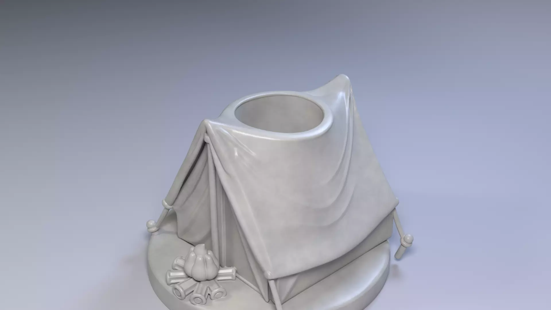 Camping Tent Pen Holder Wilderness Desk Organizer STL File 3D 3D print model_6