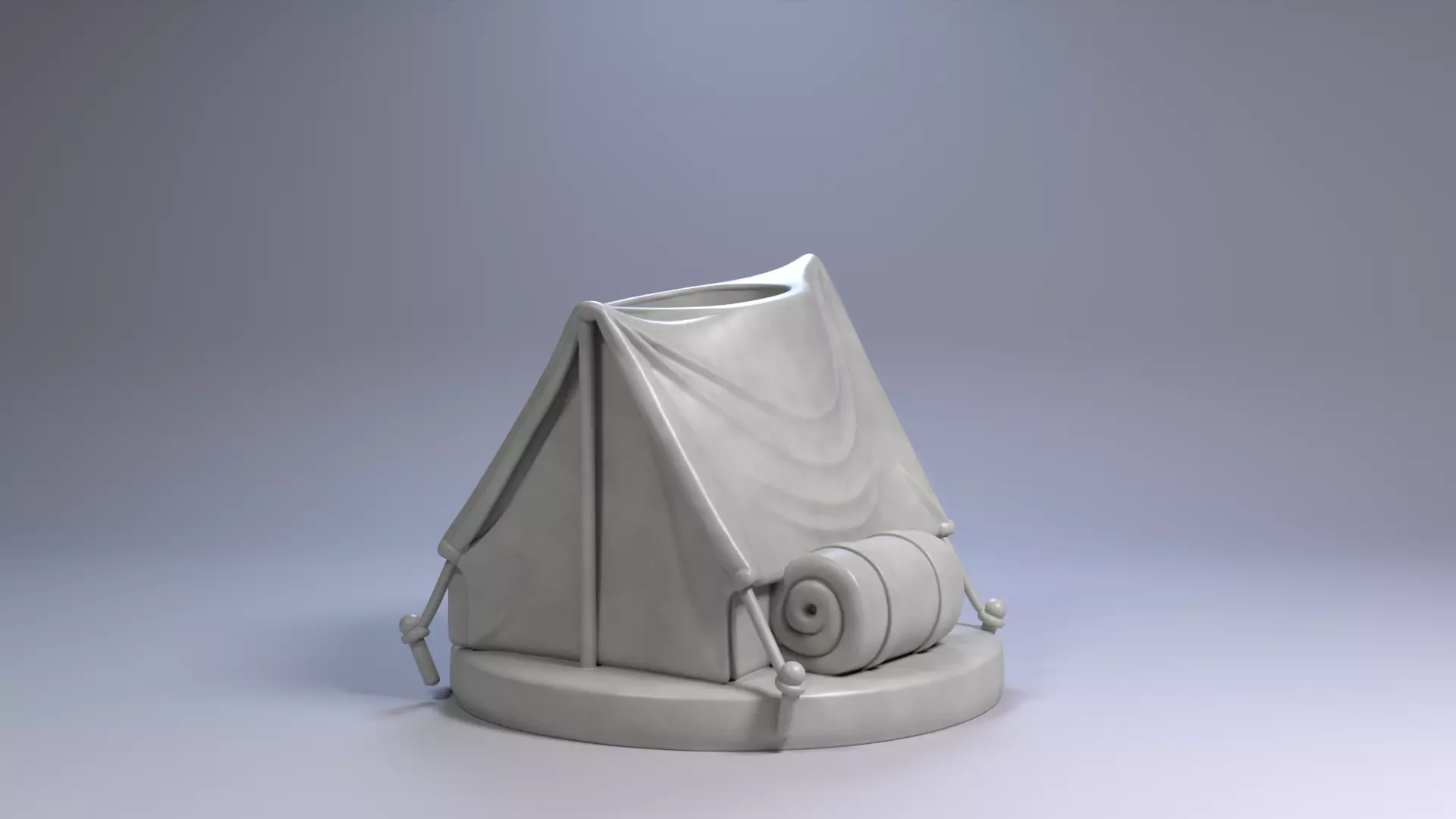 Camping Tent Pen Holder Wilderness Desk Organizer STL File 3D 3D print model_19