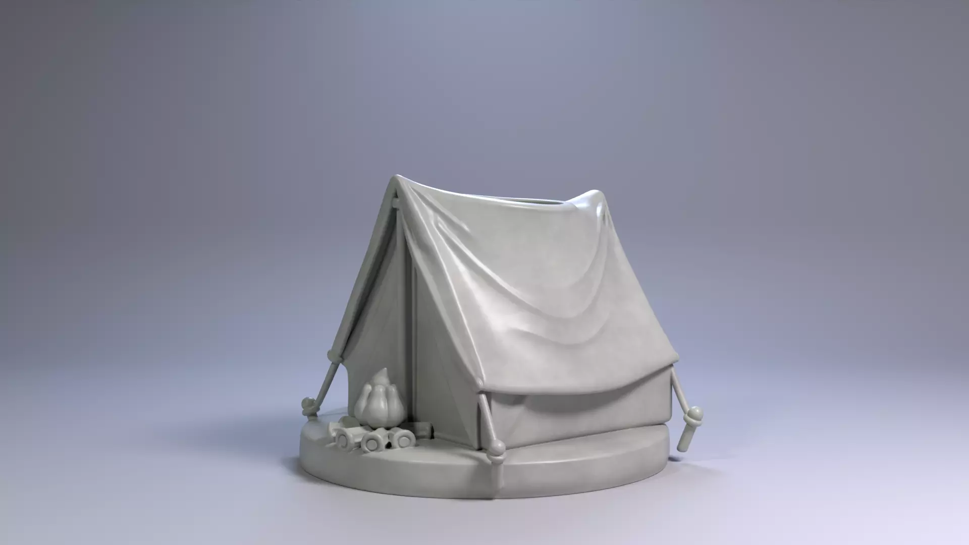 Camping Tent Pen Holder Wilderness Desk Organizer STL File 3D 3D print model_15