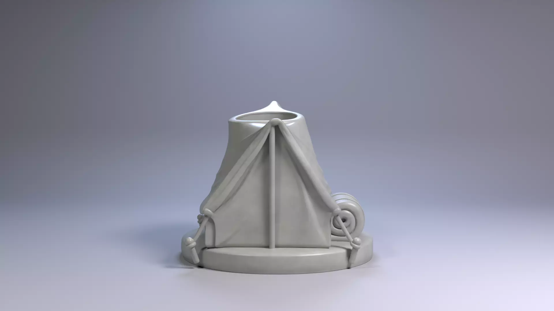 Camping Tent Pen Holder Wilderness Desk Organizer STL File 3D 3D print model_4