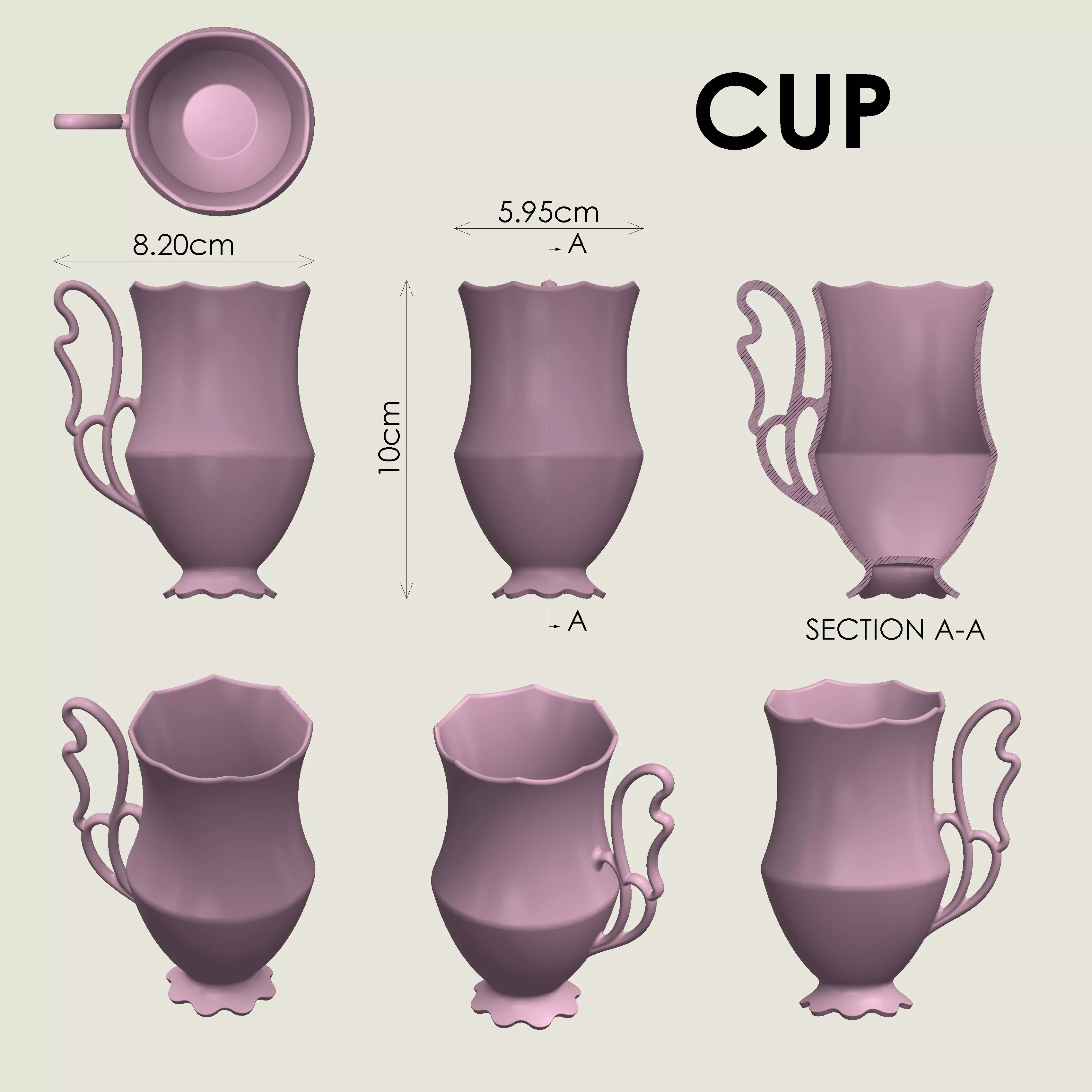 Printable Fancy Cup 3D print model_4