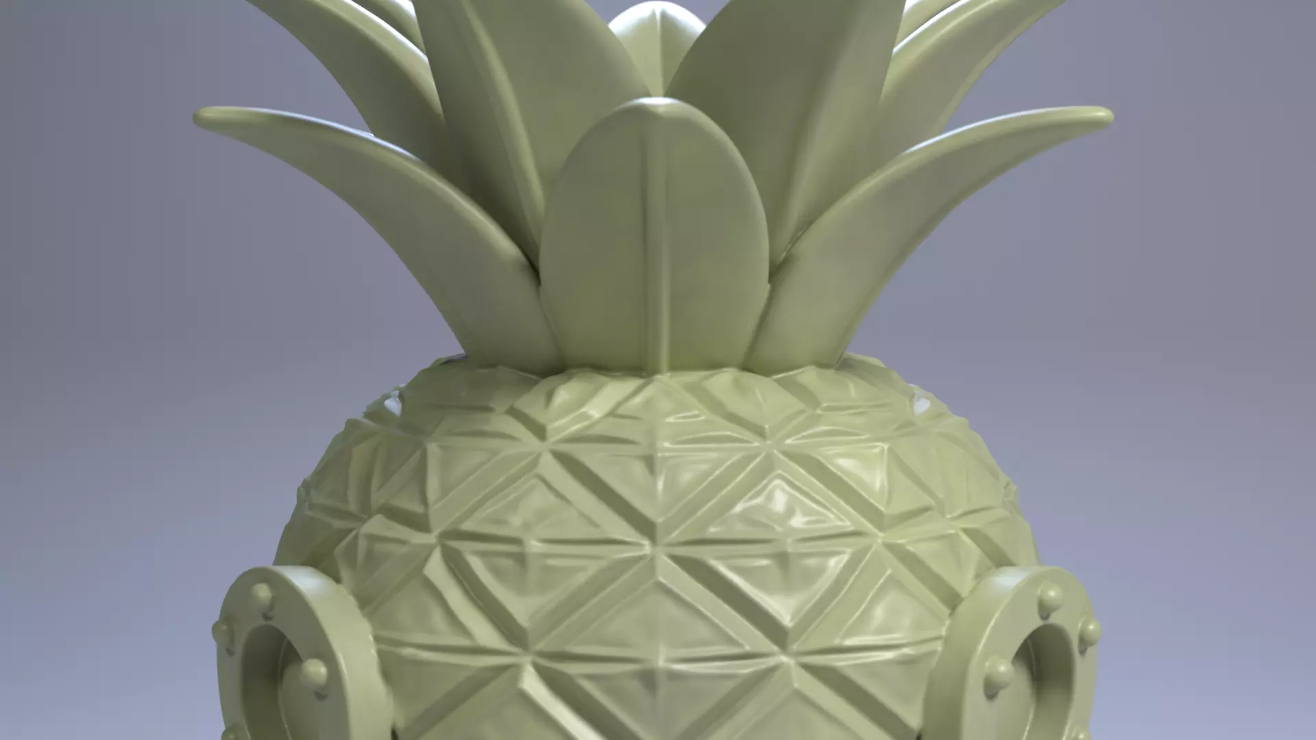 Pineapple House Pen Holder Tropical Desk Organizer STL File 3D 3D print model_9