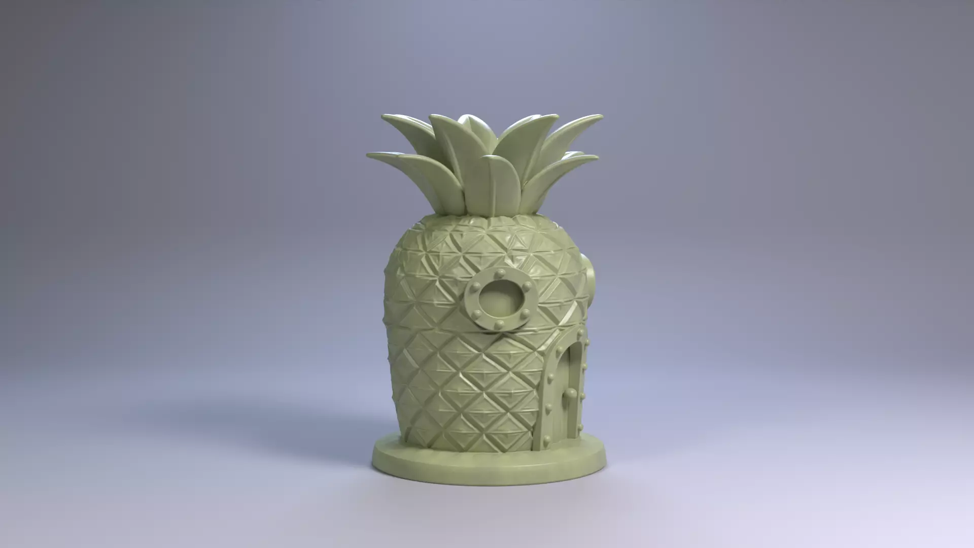 Pineapple House Pen Holder Tropical Desk Organizer STL File 3D 3D print model_21