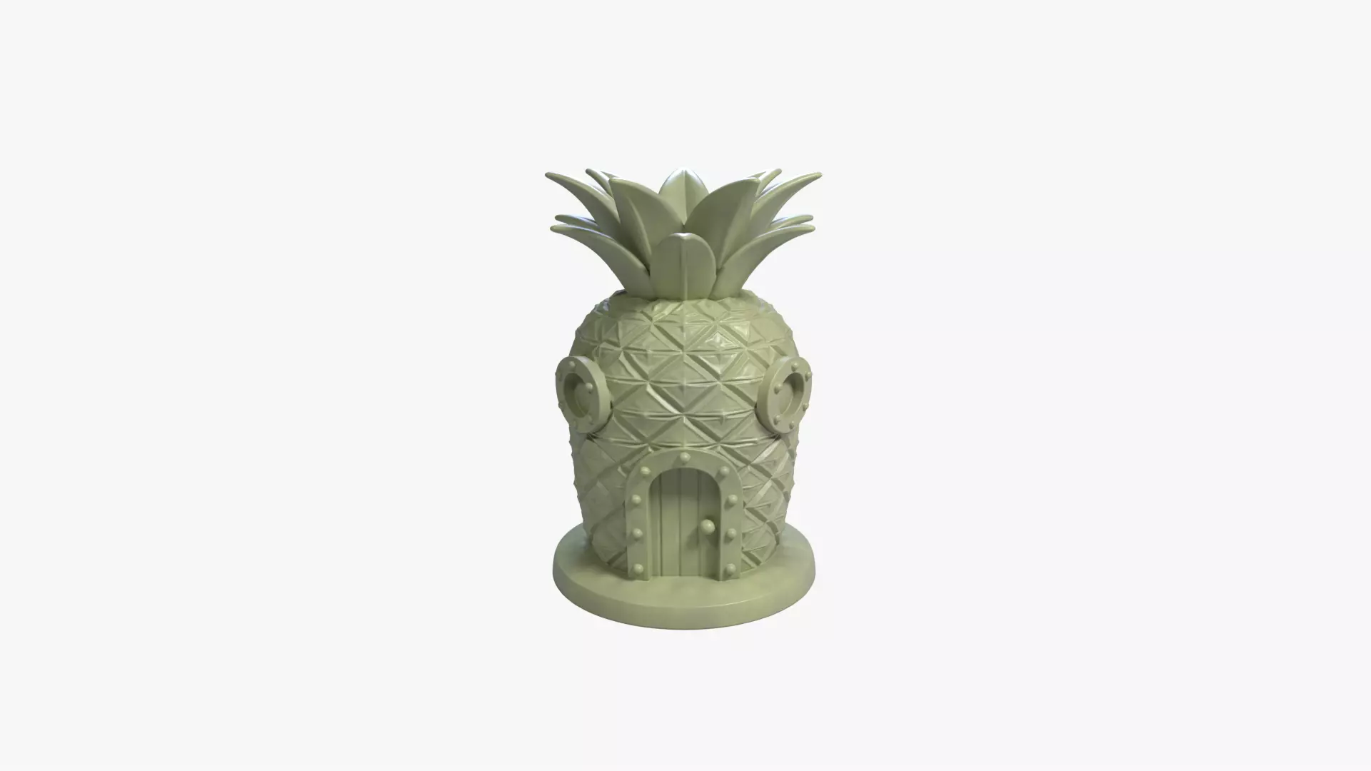 Pineapple House Pen Holder Tropical Desk Organizer STL File 3D 3D print model_0