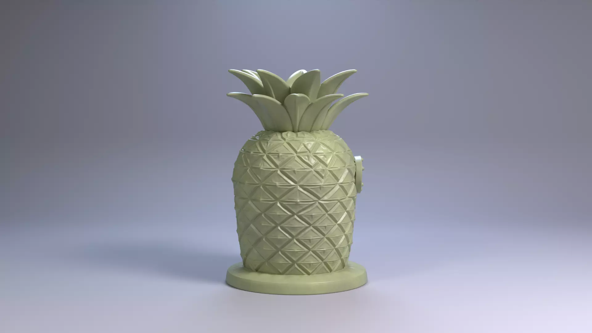 Pineapple House Pen Holder Tropical Desk Organizer STL File 3D 3D print model_19