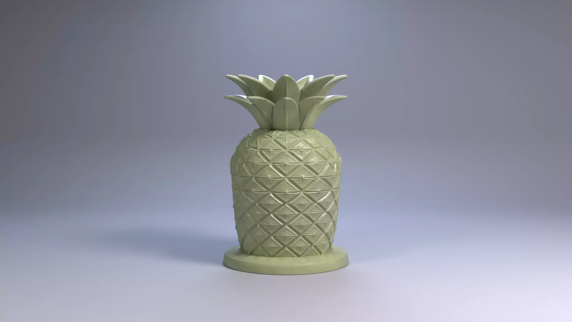 Pineapple House Pen Holder Tropical Desk Organizer STL File 3D 3D print model_4