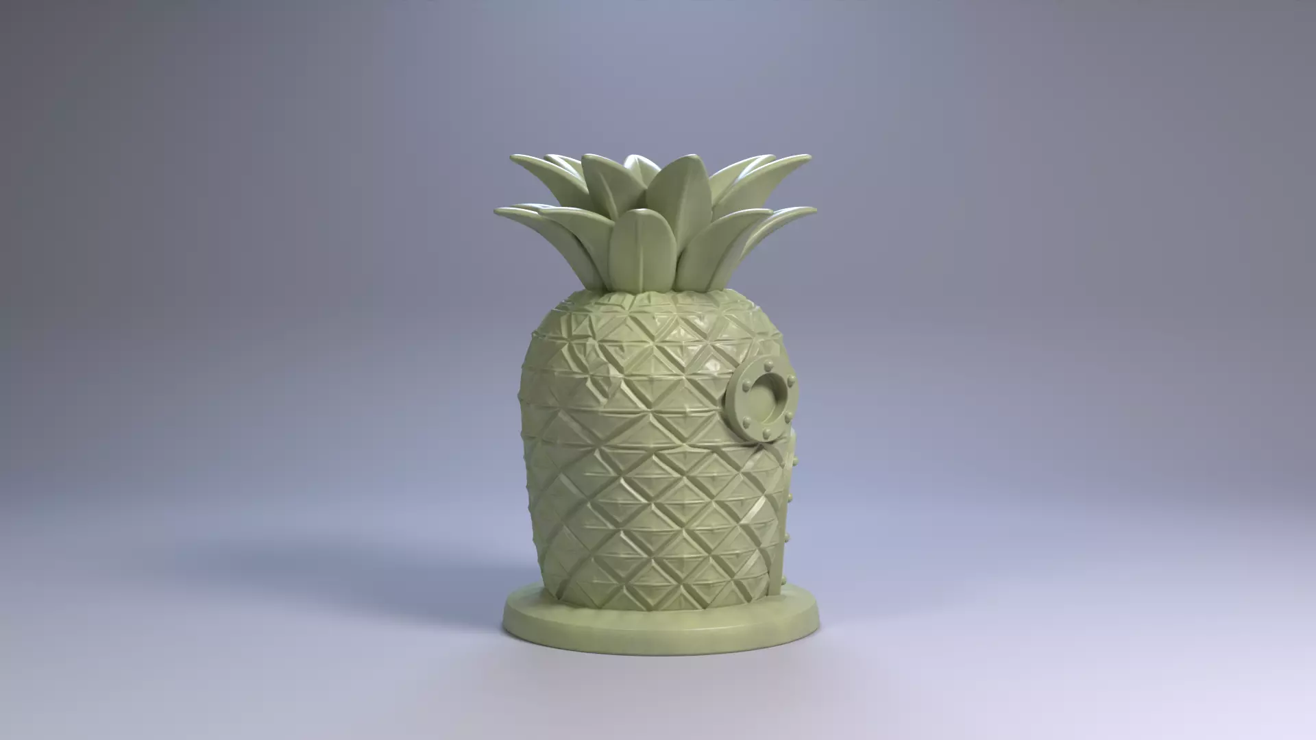 Pineapple House Pen Holder Tropical Desk Organizer STL File 3D 3D print model_20