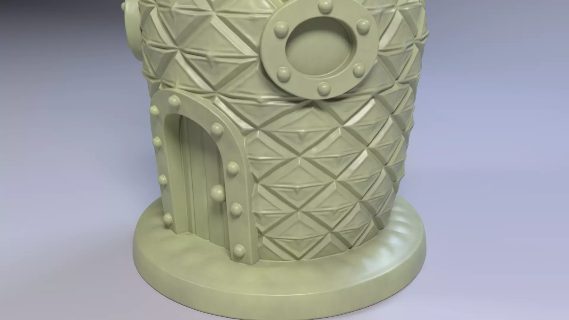 Pineapple House Pen Holder Tropical Desk Organizer STL File 3D 3D print model_10