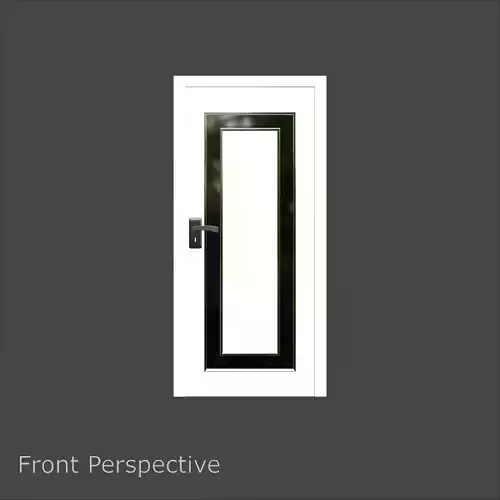 White Modern Door with Black Glass Panel