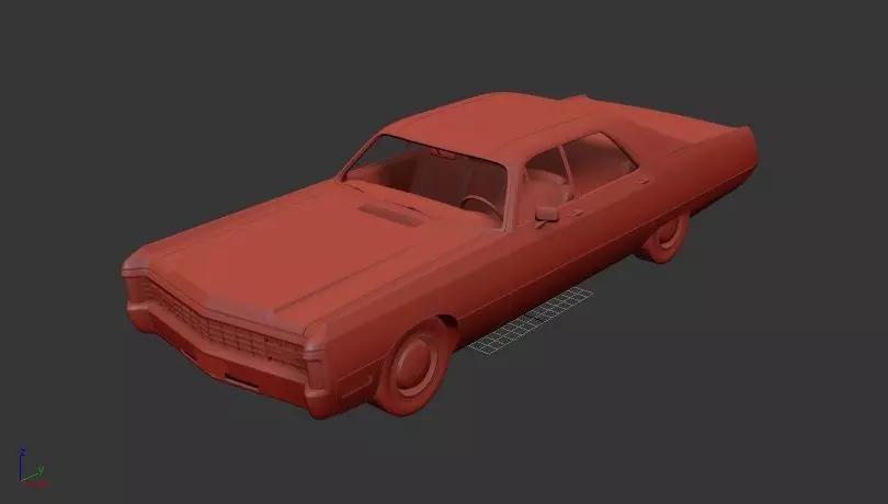 Chrysler Imperial LeBaron 4door Hardtop 1971 3D print model_1