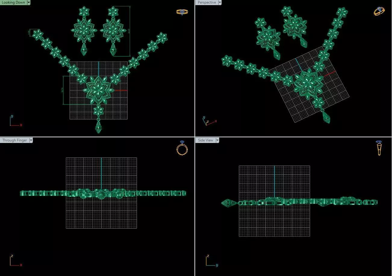 Beautiful Arabic Locket Sets with Chains 3D print model_4