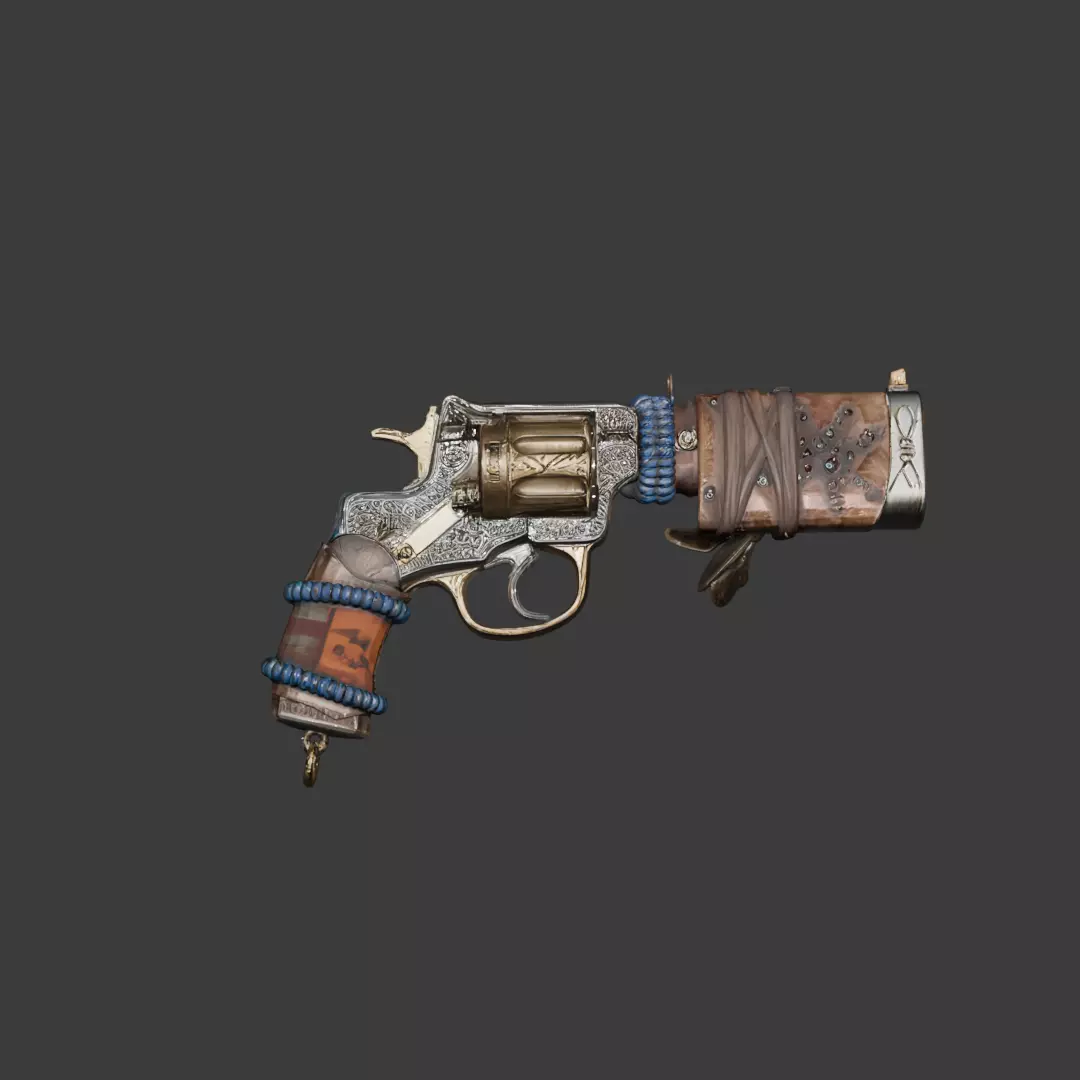 Arcane Pistol Fantasy Steampunk 3D model