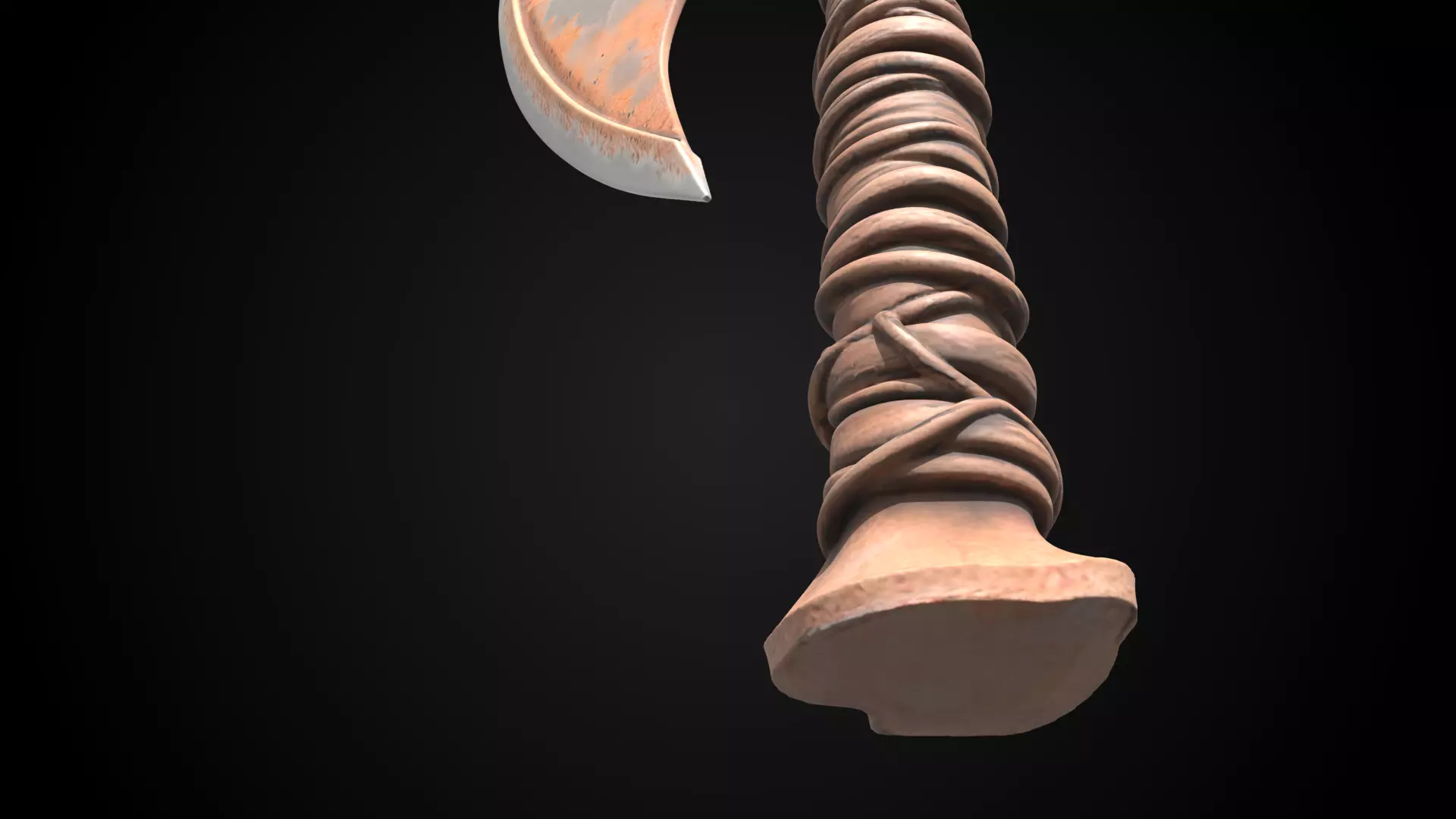 Stylized Orc Sword - Waraxe - Game Ready 3D model_5