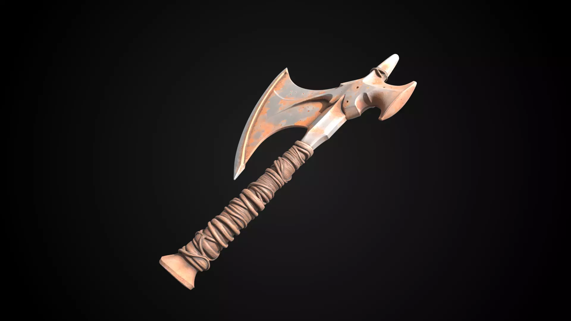 Stylized Orc Sword - Waraxe - Game Ready 3D model_6