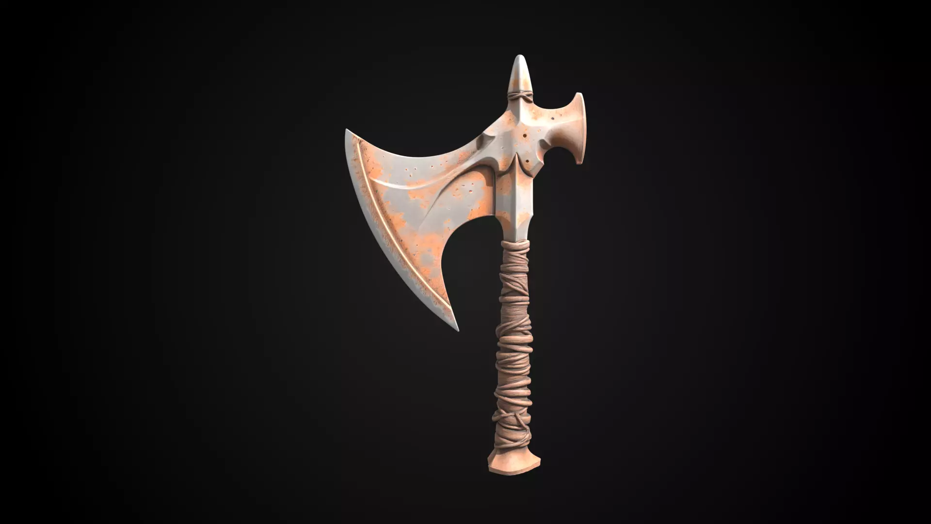Stylized Orc Sword - Waraxe - Game Ready 3D model_1