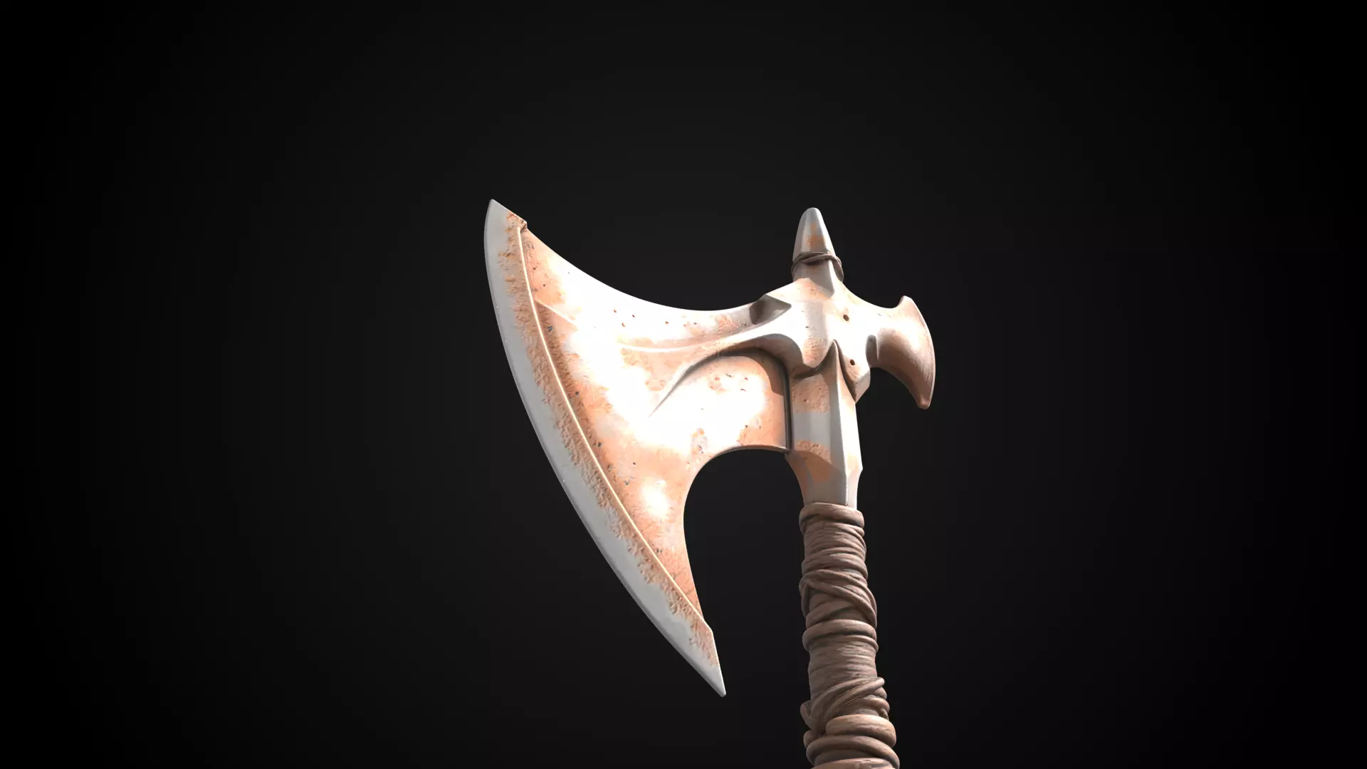 Stylized Orc Sword - Waraxe - Game Ready 3D model_4