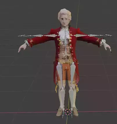 Rigged Low Poly Classical Composer Character Mozart 3D model