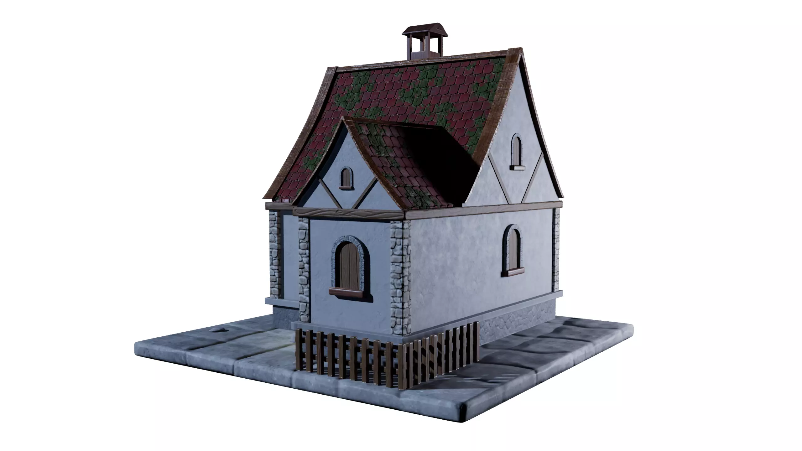 Medieval Village House 3D Model Low-poly 3D model_5