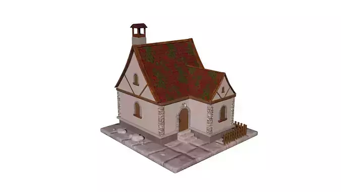 Medieval Village House 3D Model Low-poly 3D model