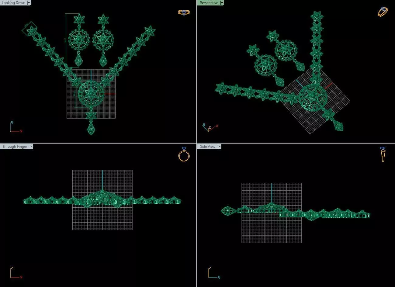 Beautiful Arabic Locket Sets with Chains 3D print model_4