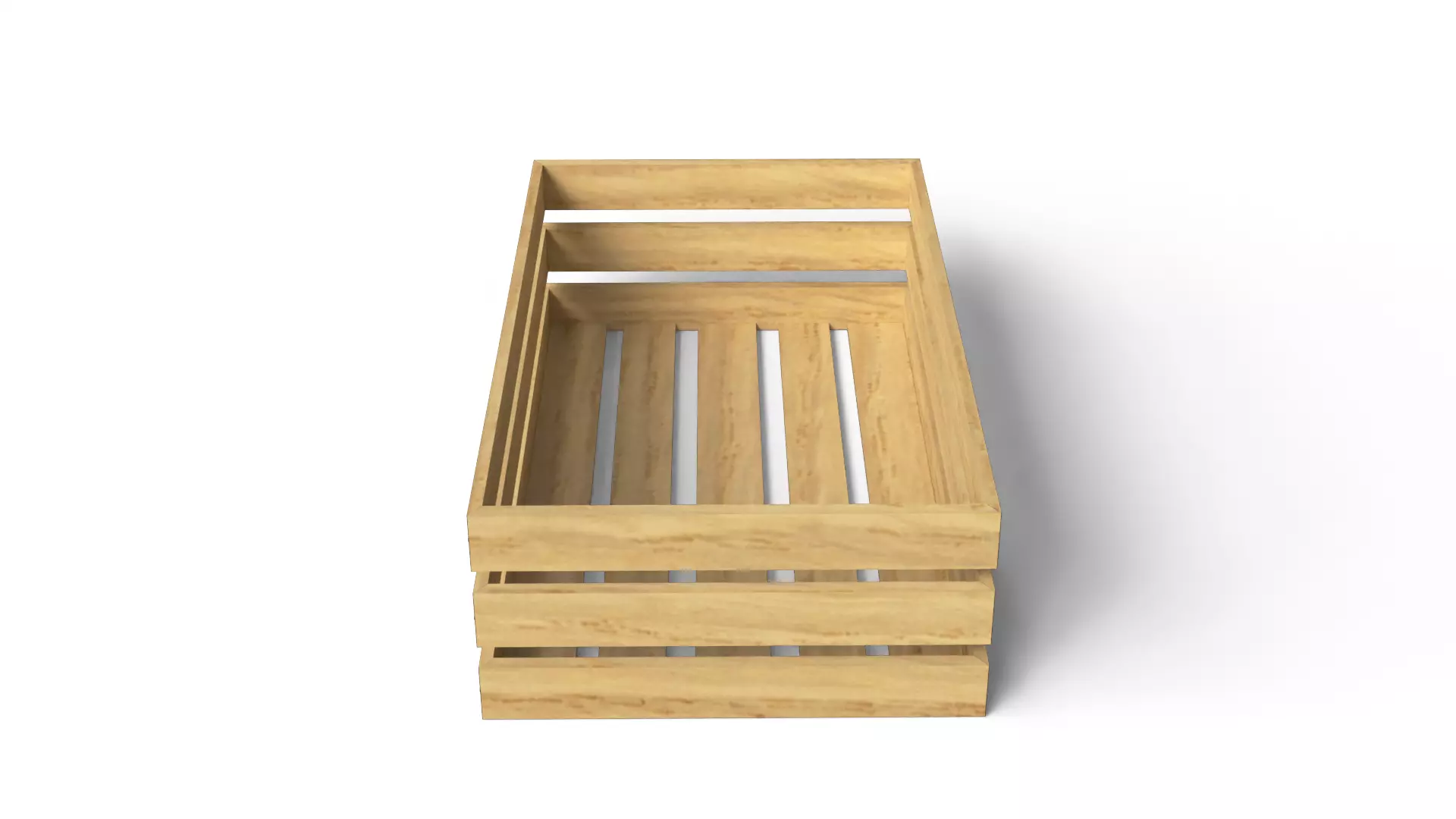 Open Wooden Crate Low-poly 3D model_3