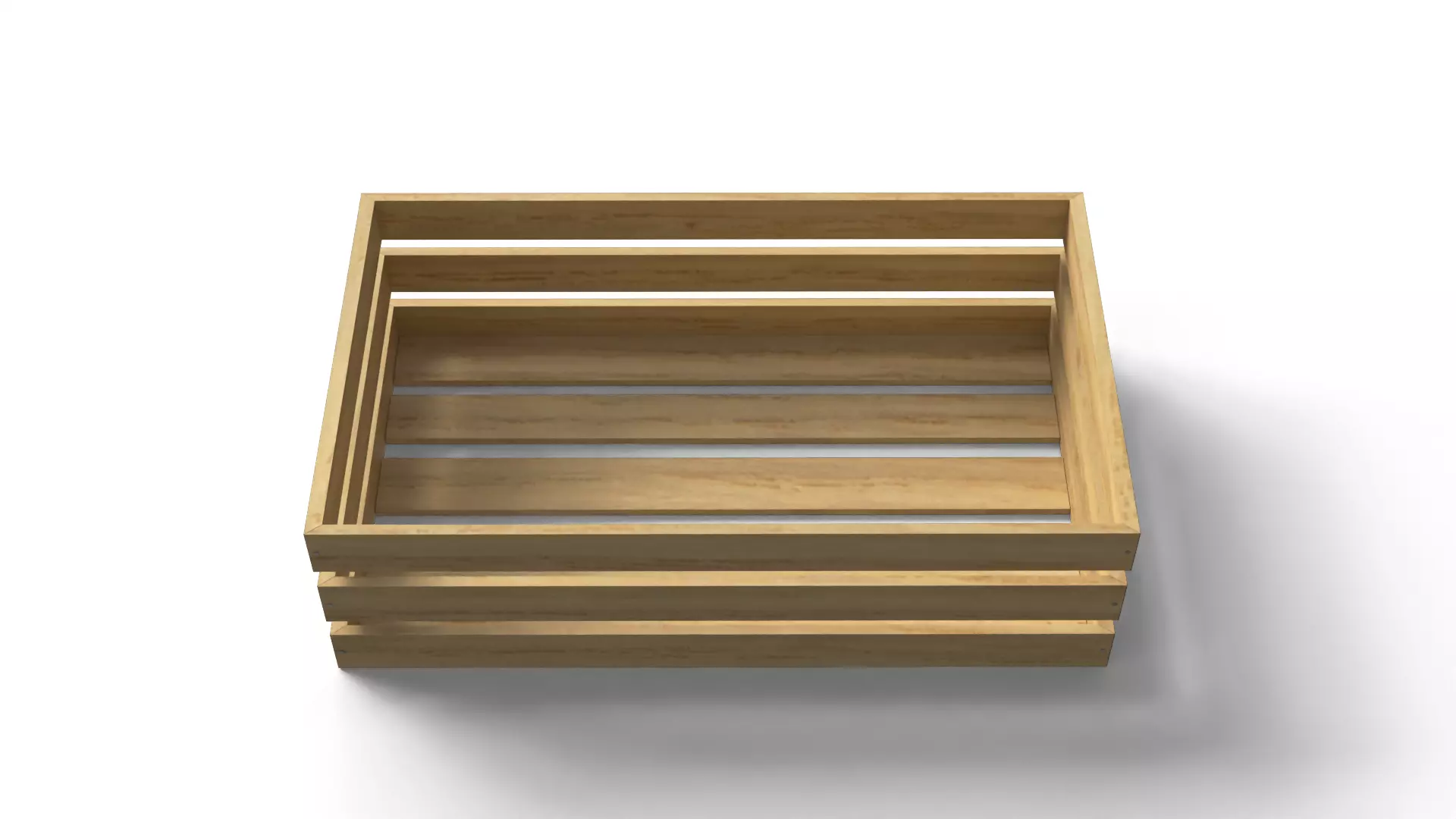 Open Wooden Crate Low-poly 3D model_4