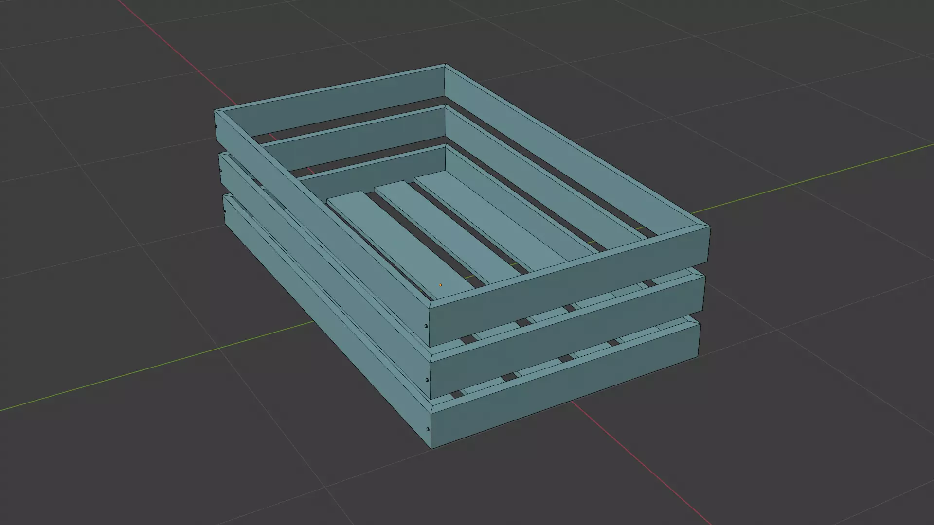 Open Wooden Crate Low-poly 3D model_8