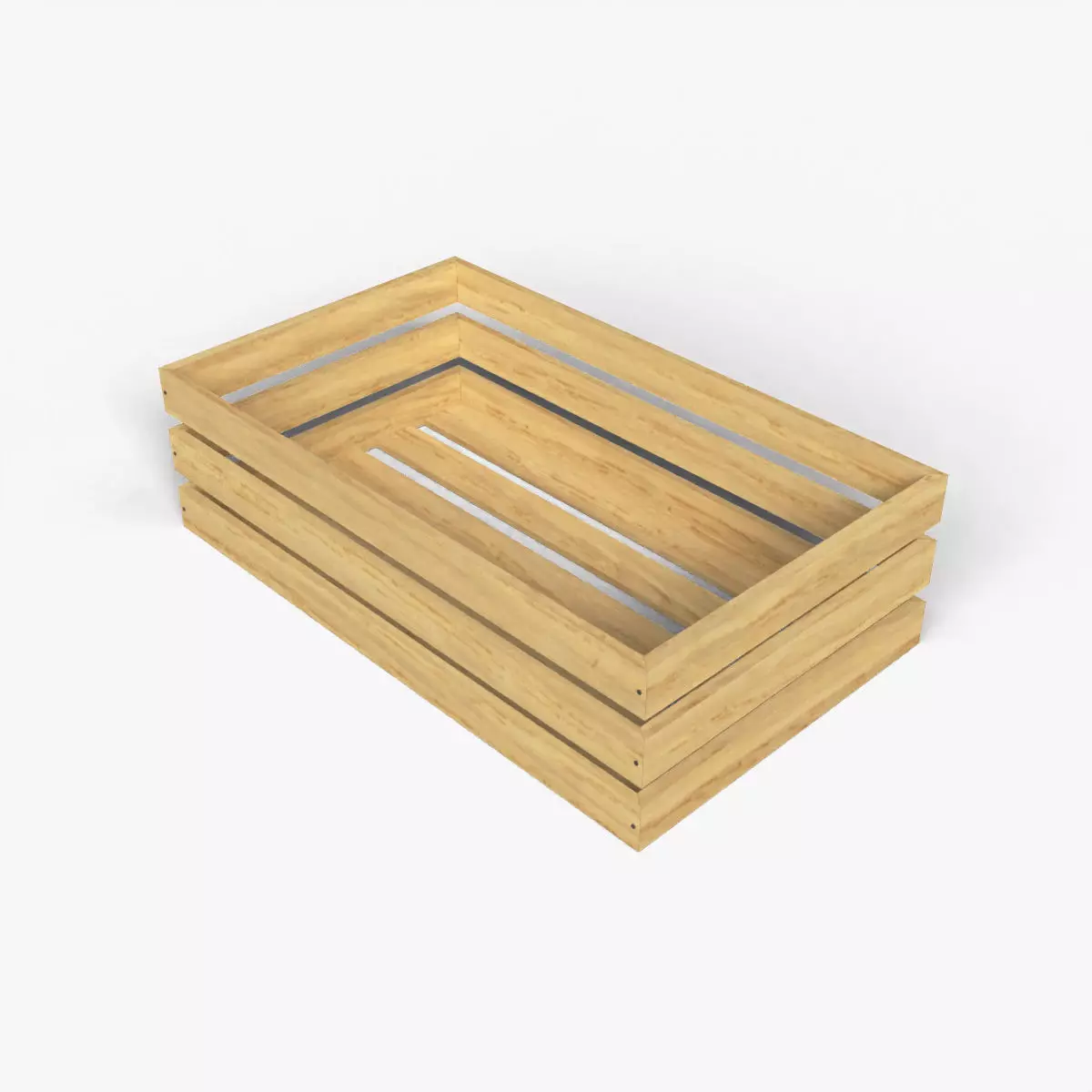 Open Wooden Crate Low-poly 3D model_5