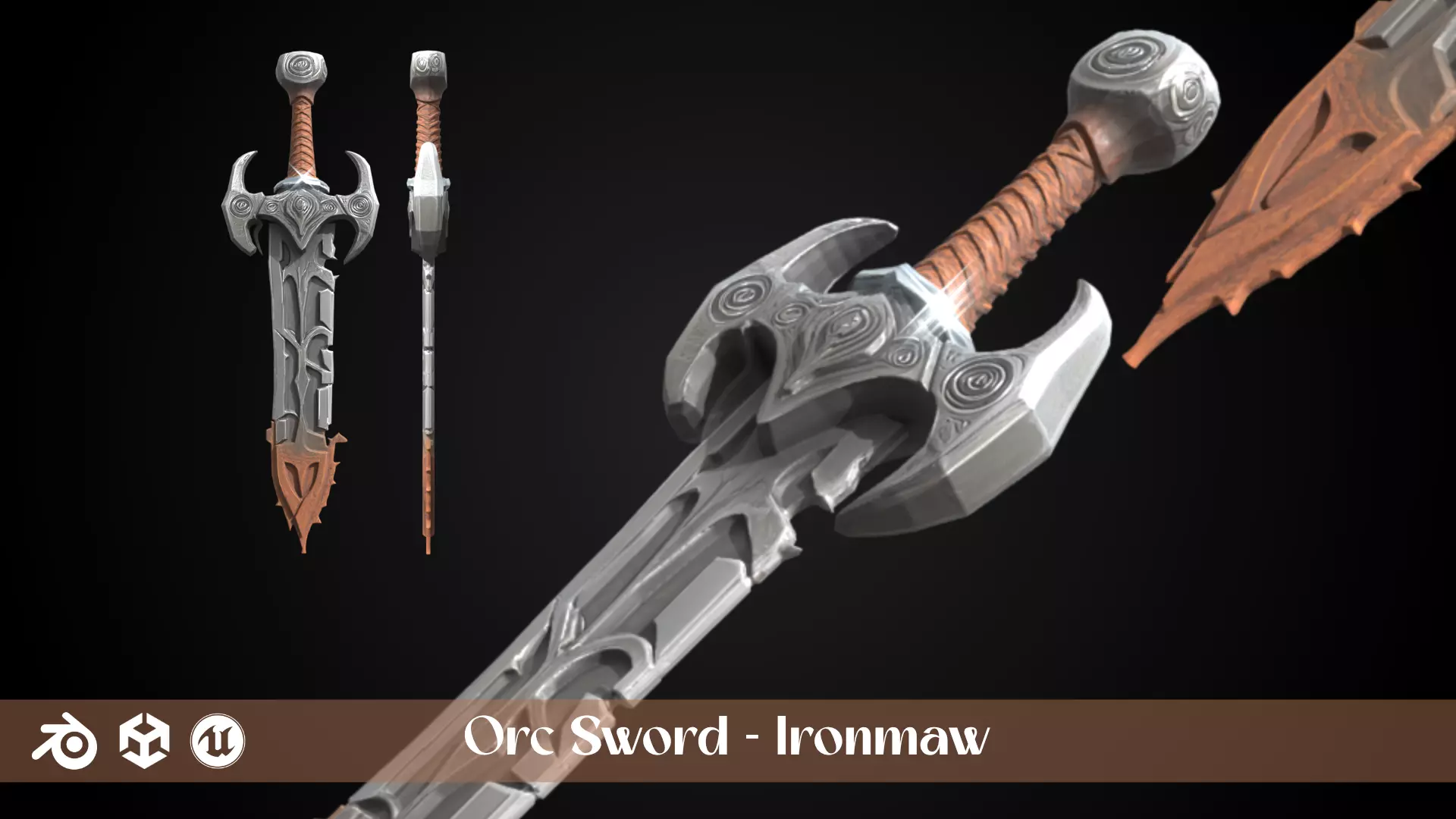 Stylized Sword - Orc Sword Pack 3D Model Collection_3