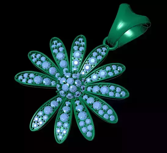 DAISY FLOWER PENDANT 3D pendant