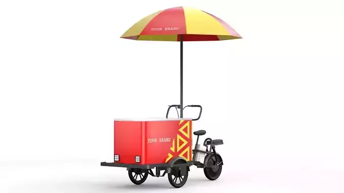 Coffee Cart E-Bike Low-poly 3D model
