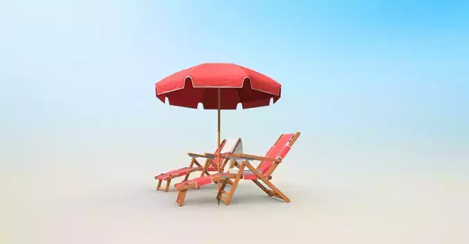 Beach Chairs Set With Umbrella VR 