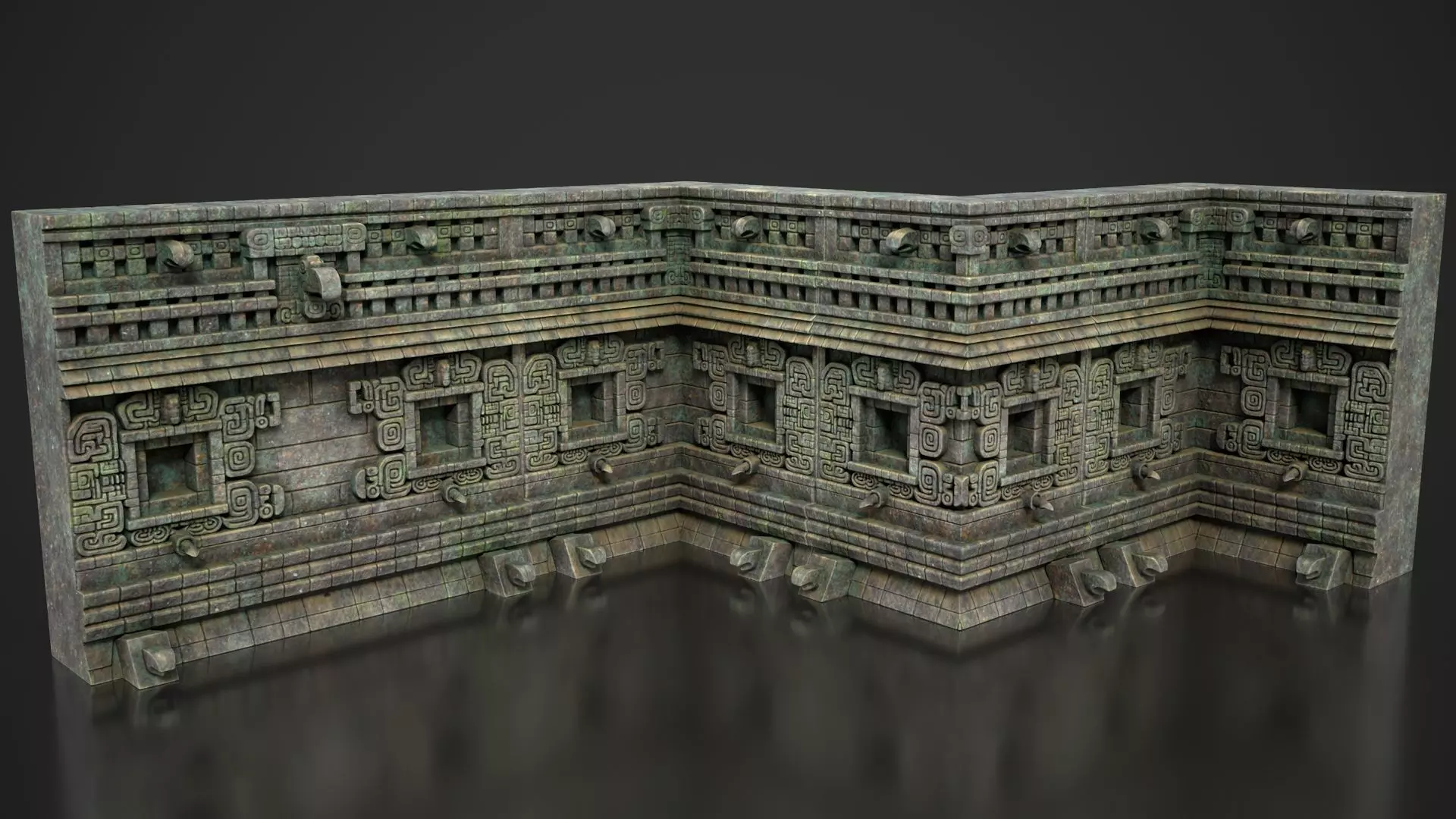 54 Modular Mayan Temple Walls 3D Asset Pack 250726 3D Model Collection_4