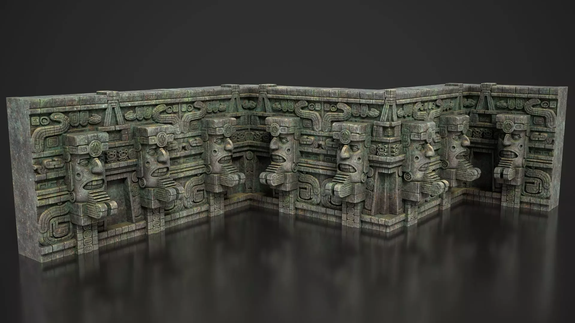 54 Modular Mayan Temple Walls 3D Asset Pack 250726 3D Model Collection_5