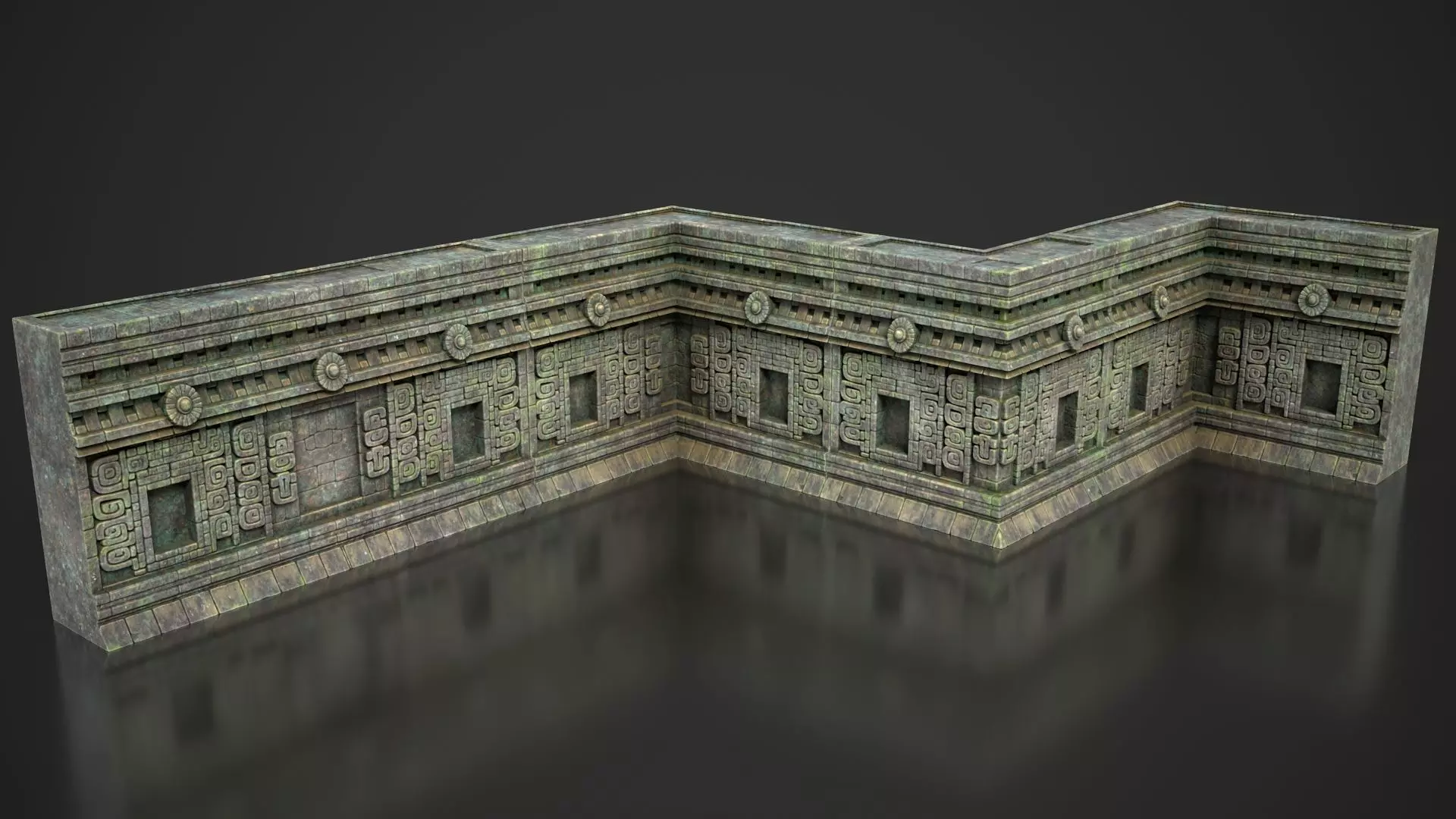 54 Modular Mayan Temple Walls 3D Asset Pack 250726 3D Model Collection_6