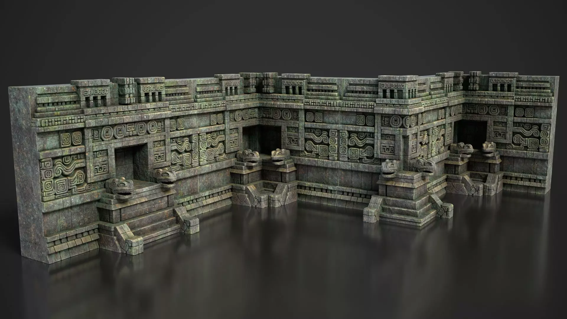 54 Modular Mayan Temple Walls 3D Asset Pack 250726 3D Model Collection_2