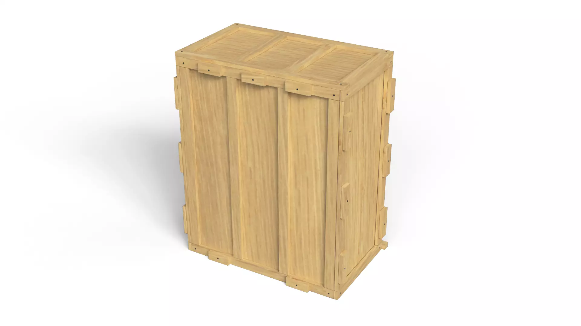 Wooden Box Crate Low-poly 3D model