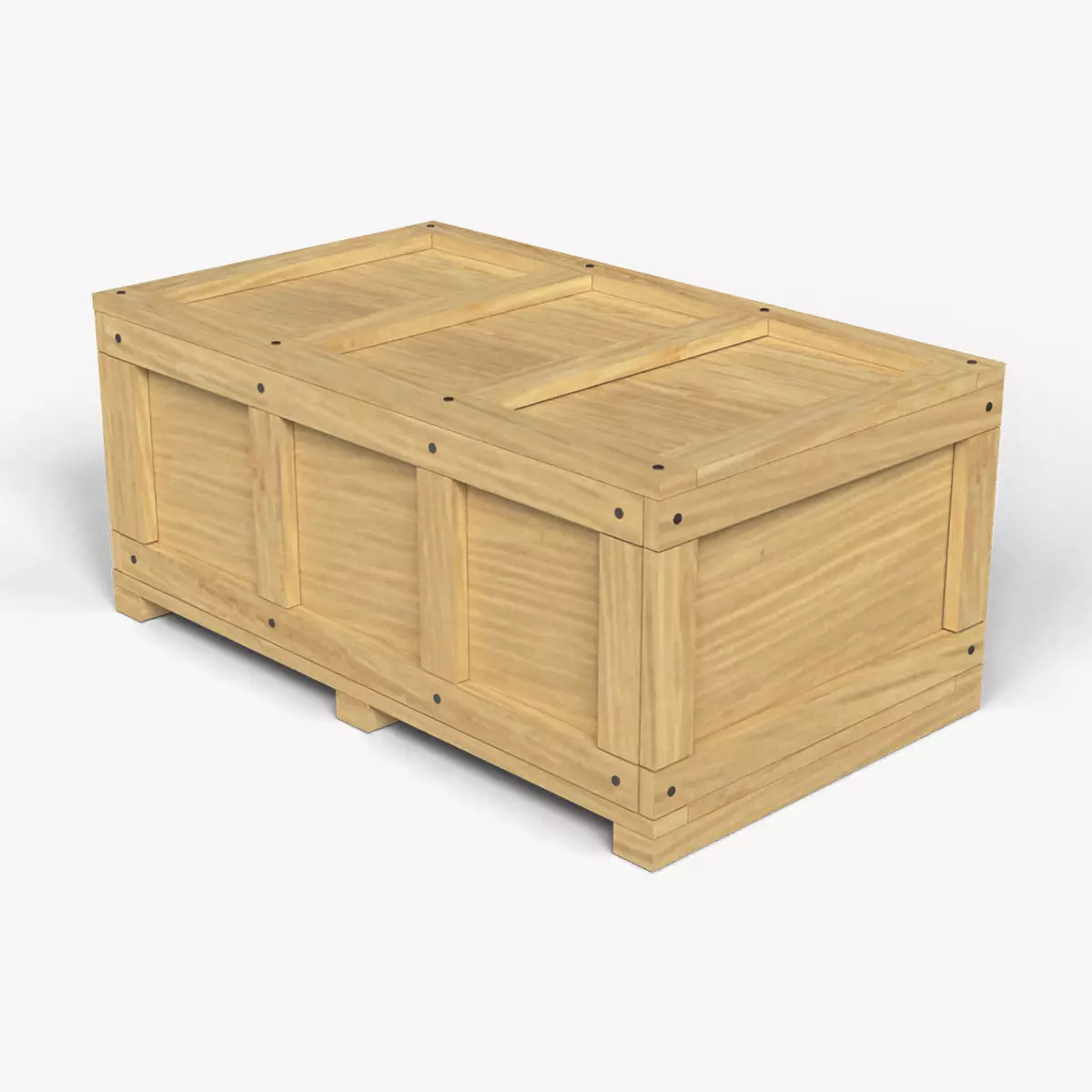 Wooden Box Crate Low-poly 3D model
