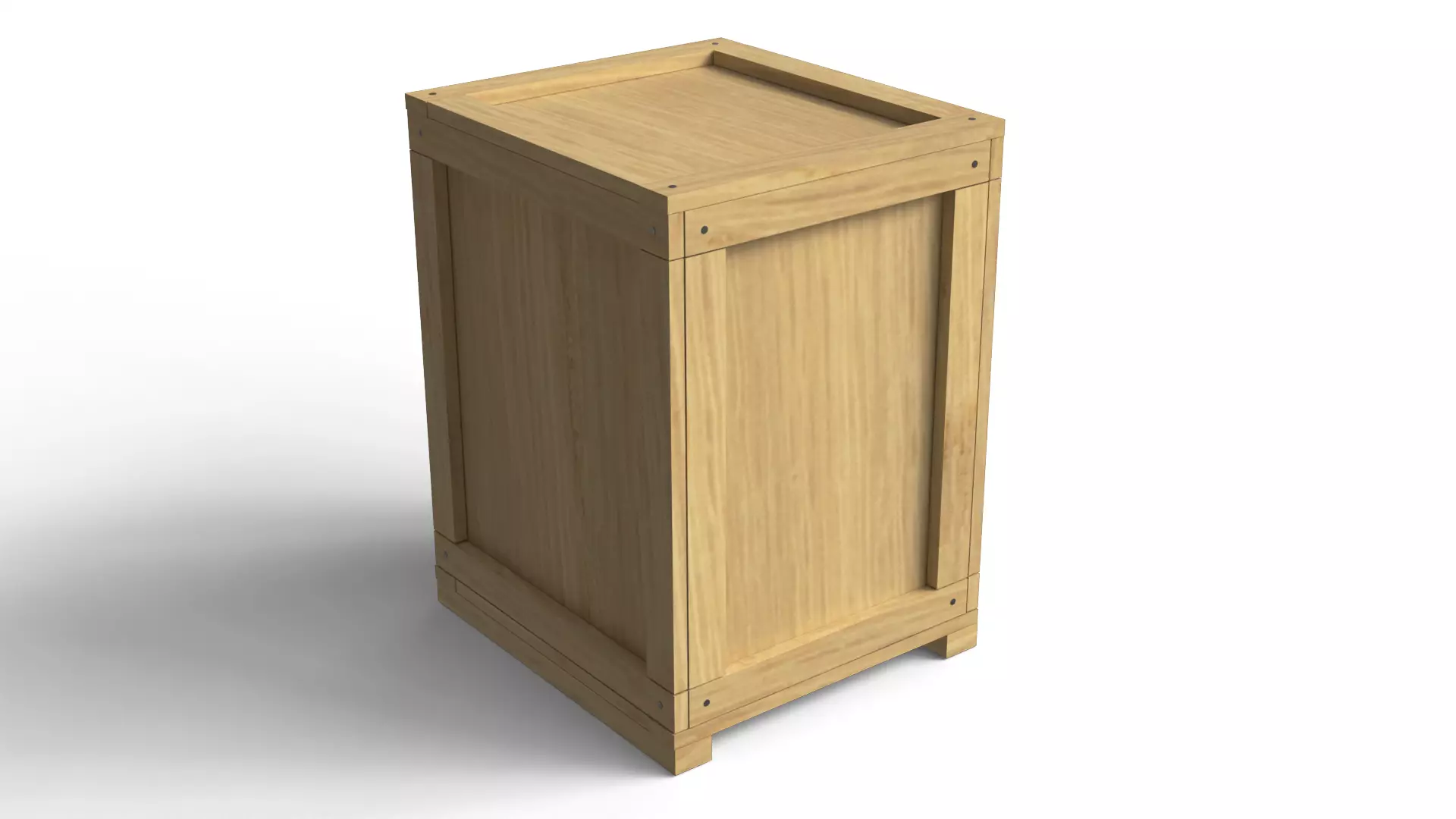 Wooden Box Crate Low-poly 3D model