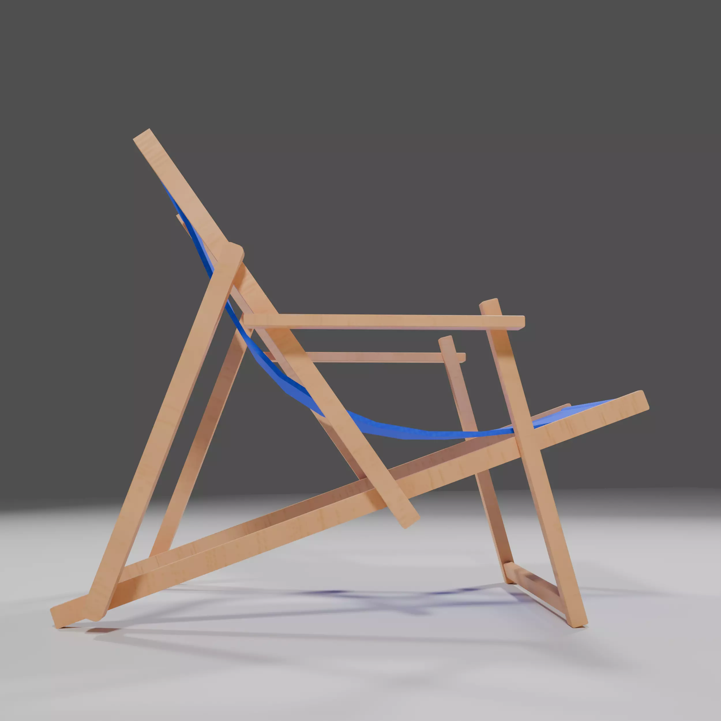 Beach Set - Umbrella and sunbed Low-poly 3D model_8