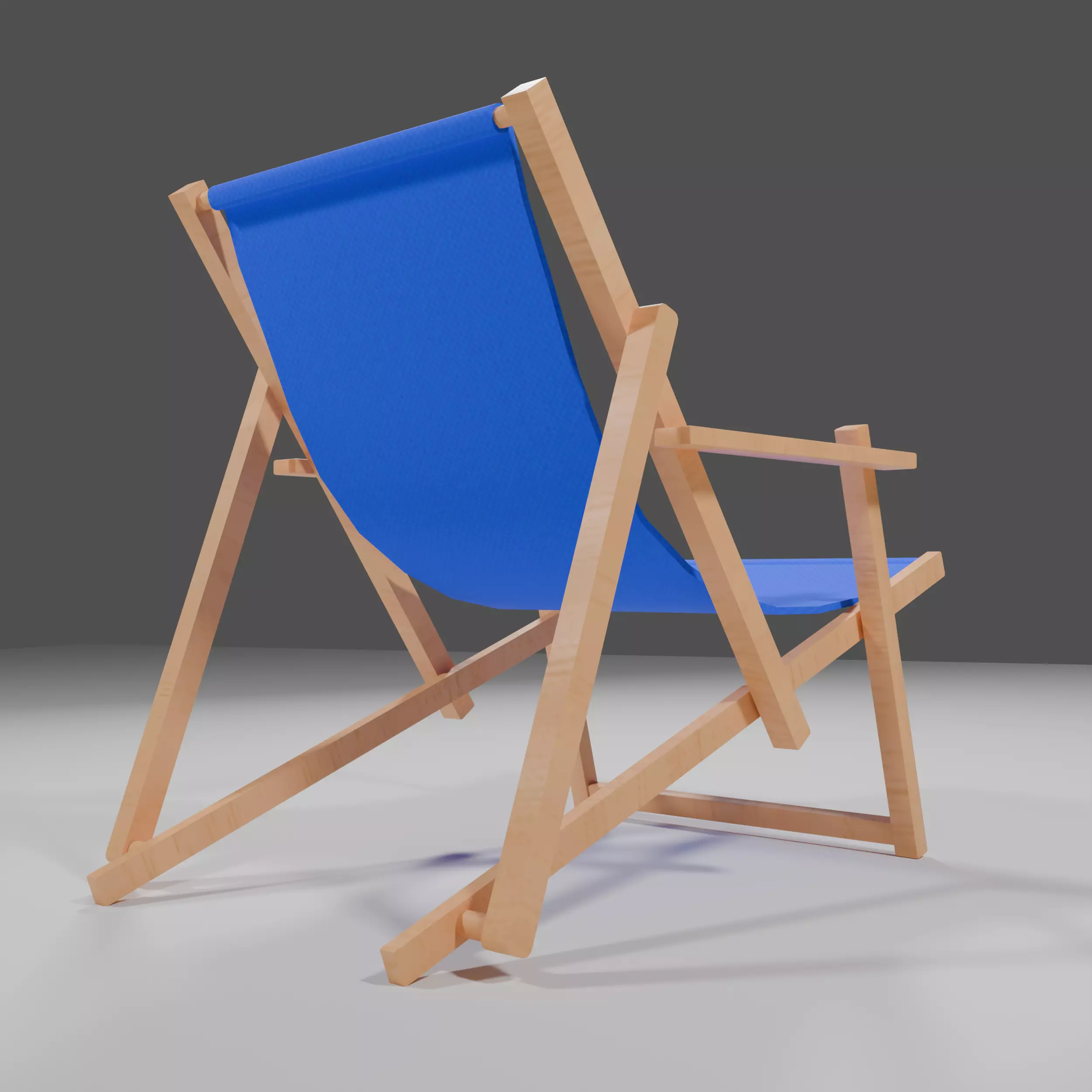Beach Set - Umbrella and sunbed Low-poly 3D model_7