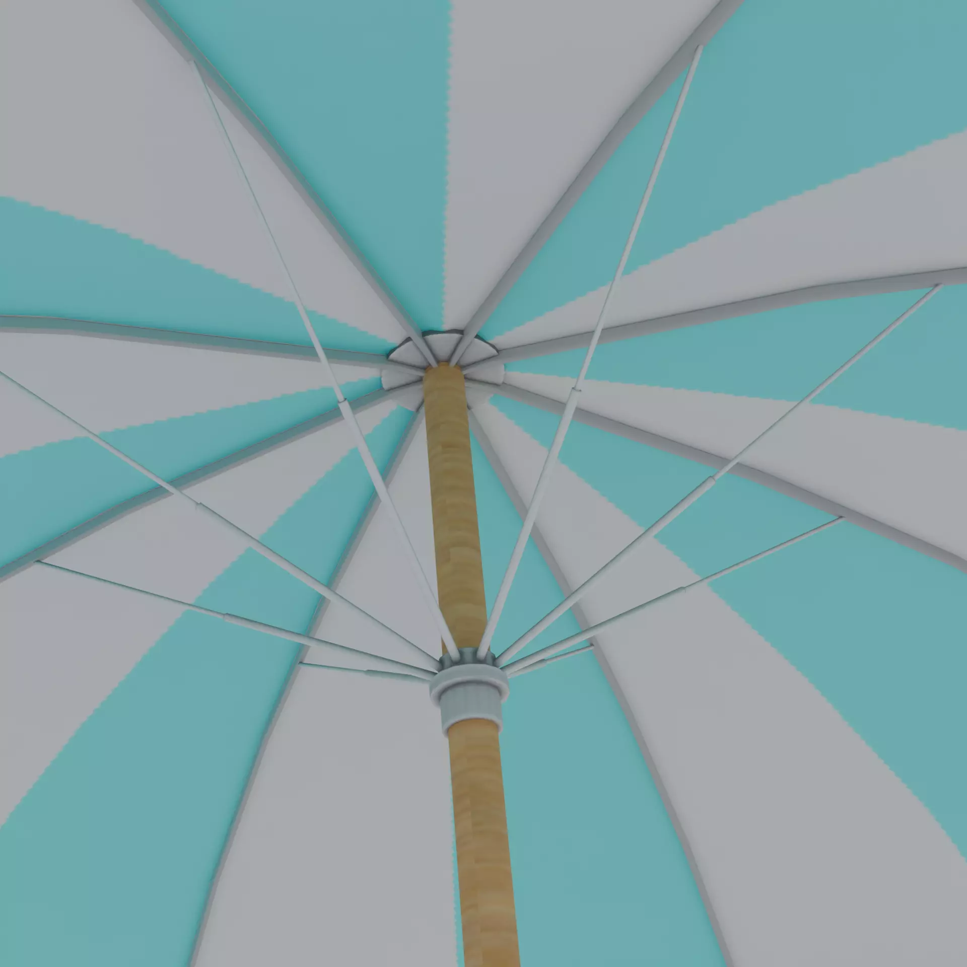 Beach Set - Umbrella and sunbed Low-poly 3D model_10