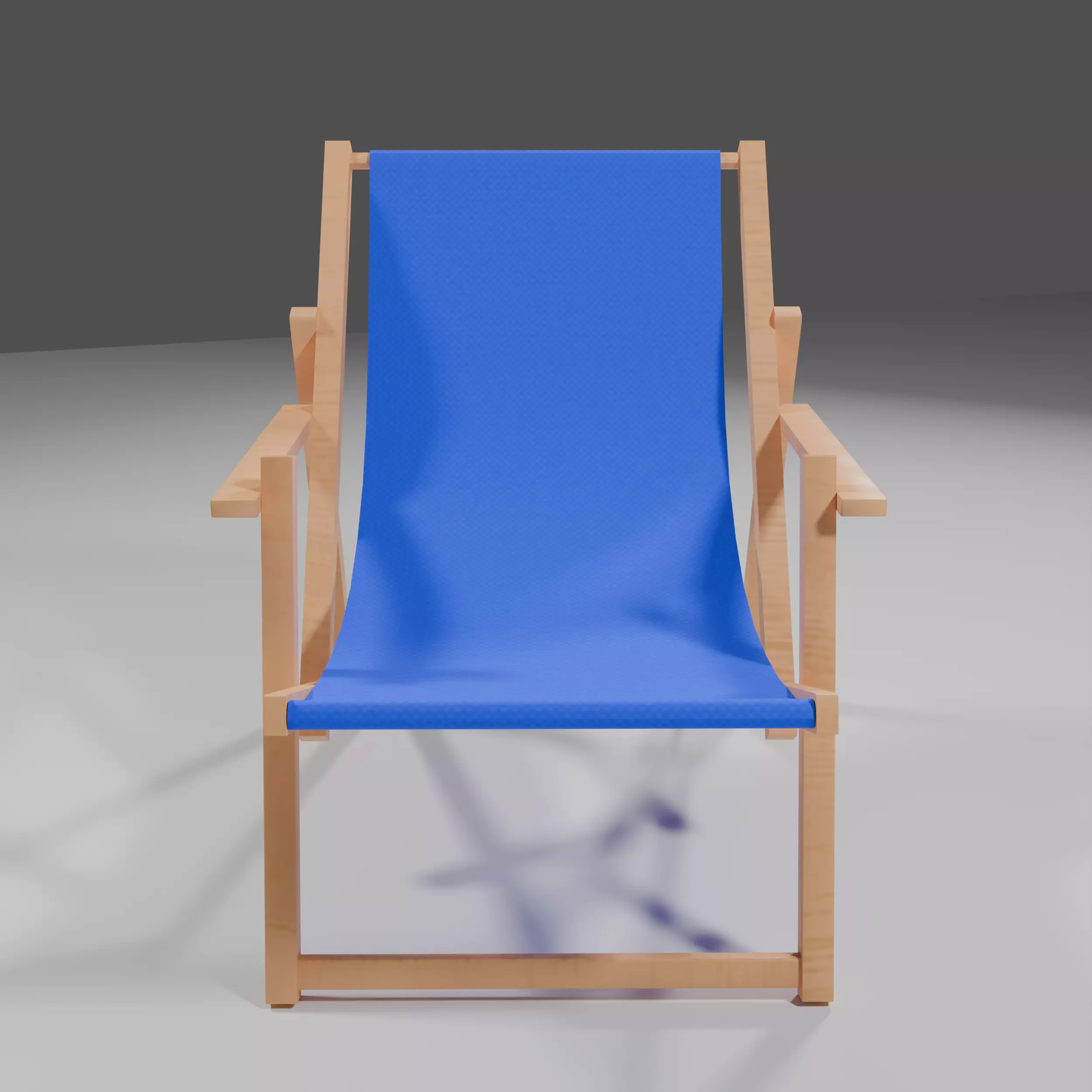 Beach Set - Umbrella and sunbed Low-poly 3D model_6