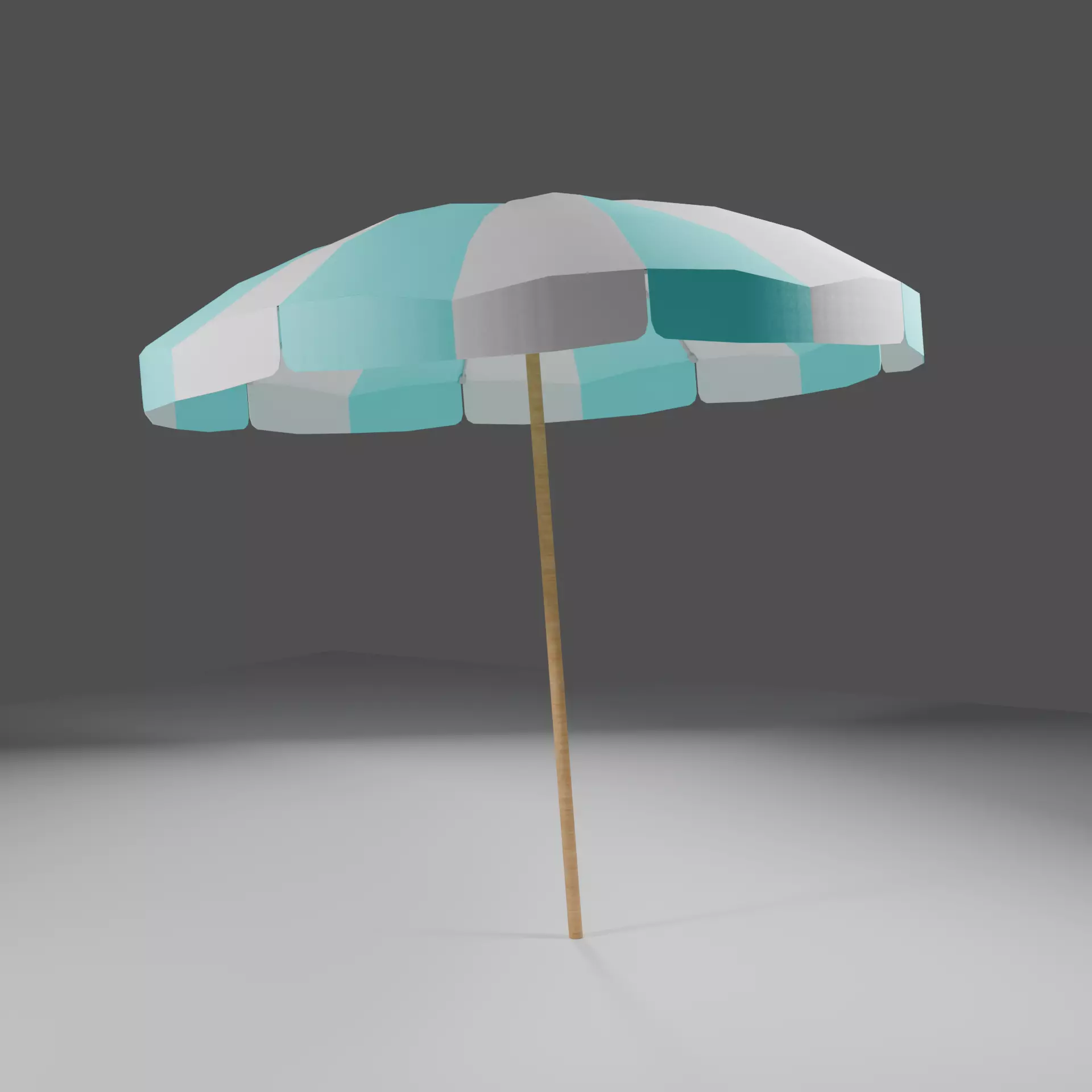 Beach Set - Umbrella and sunbed Low-poly 3D model_9