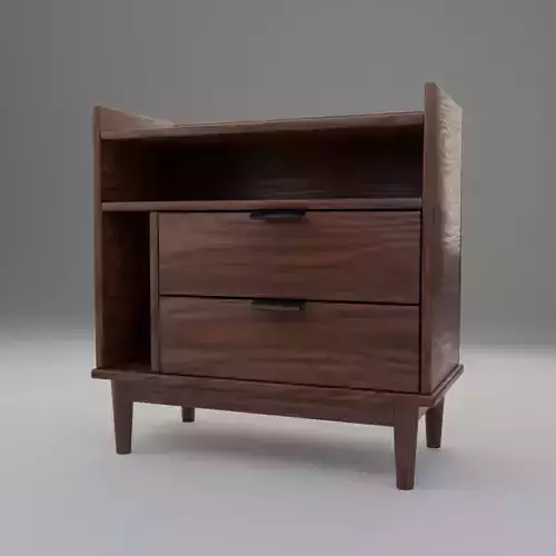 Mid-Century Modern Wooden Nightstand