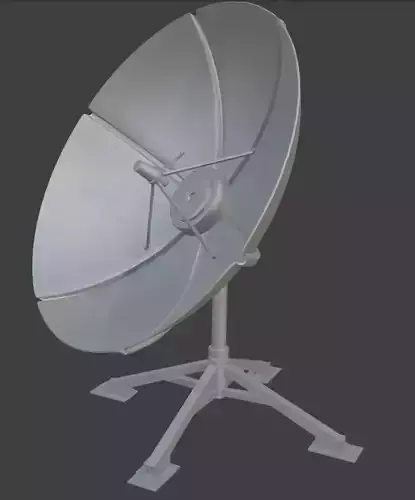 High Poly Radar Dish 3D Model Sci-Fi Military Antenna    