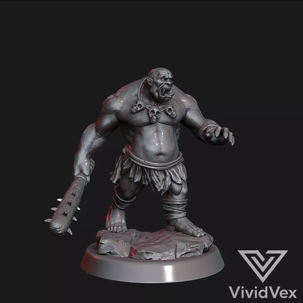 Ogres A with 2 weapons 3D print model_0